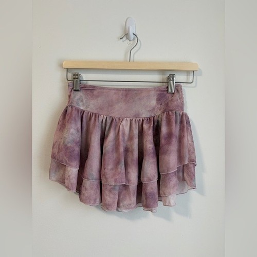 Purple Floral Ruched Swimwear Bikini Top & Skirt Set - photo 5
