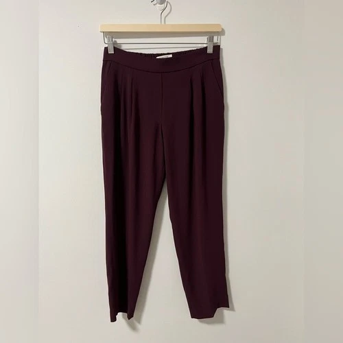 Aritzia Babaton Conan Pant Trousers Burgundy Straight Leg Crop S