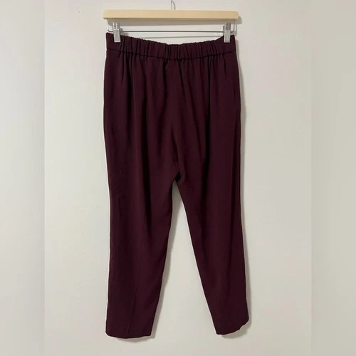 Aritzia Babaton Conan Pant Trousers Burgundy Straight Leg Crop S - photo 2