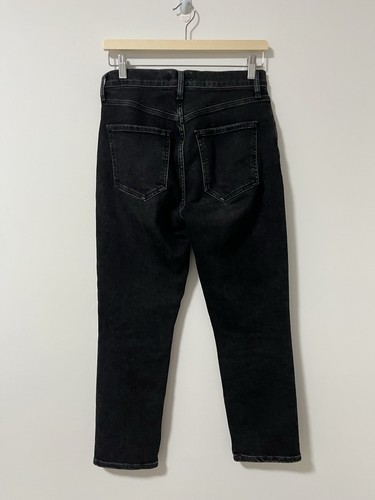 Agolde Riley High Rise Crop Black Jeans Panoramic Size 26 - photo 4