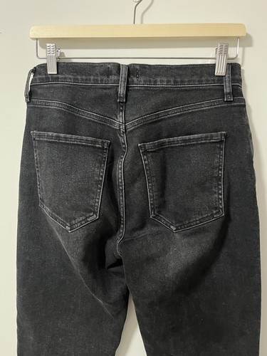 Agolde Riley High Rise Crop Black Jeans Panoramic Size 26 - photo 5