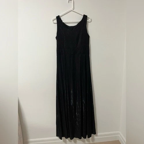 Glittery Black Tie Gown Formal Cocktail Full Length Dress - photo 2