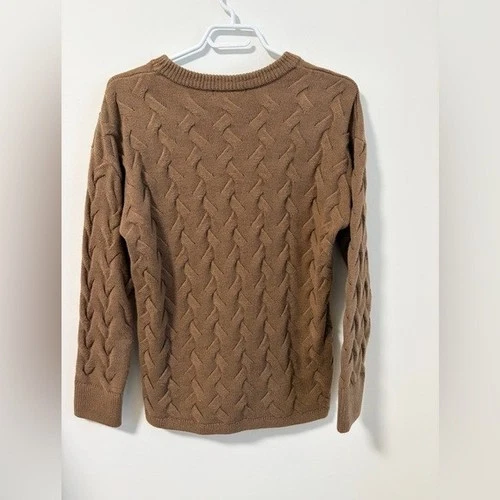 Brown Knit Cable Knit Braided Sweater - photo 2