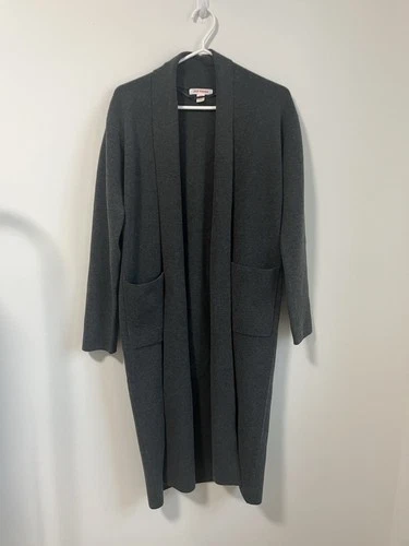 Joe Fresh Grey Long Open Cardigan with Pockets Size XS