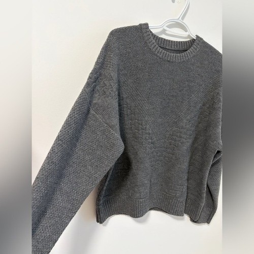 Grey Cable Knit Oversized Sweater - photo 2