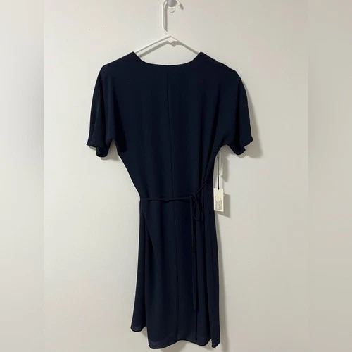 Aritzia Babaton Wallace Wrap Flowy Dress Pure Indigo NWT - photo 4