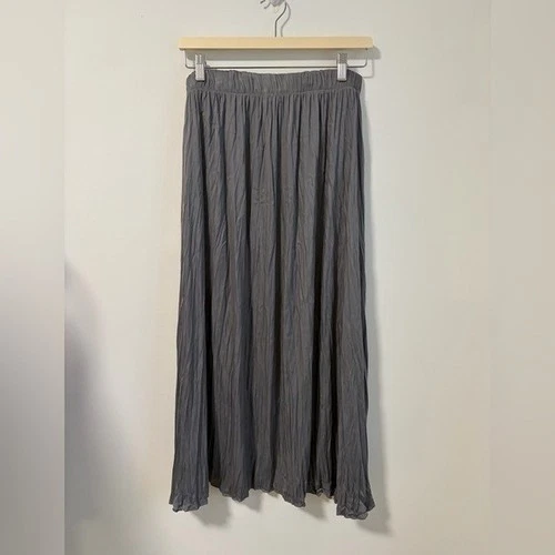 Suzy Shier Grey Satin Pleated Maxi Skirt (Twirl skirt inspired)