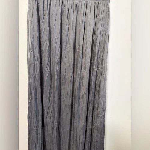 Suzy Shier Grey Satin Pleated Maxi Skirt (Twirl skirt inspired) - photo 2