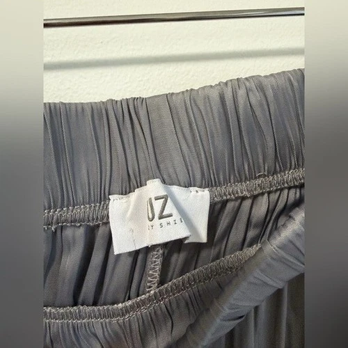 Suzy Shier Grey Satin Pleated Maxi Skirt (Twirl skirt inspired) - photo 3