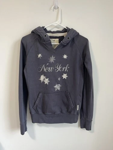 Maison Scotch Grunge Distressed Graphic Y2K Pullover Hoodie