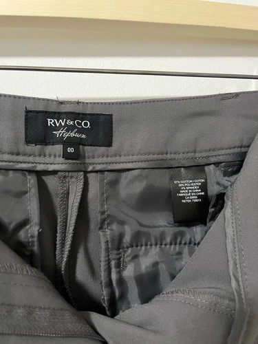 RW&Co Hepburn Grey Trousers Slim Leg Pants Size 00 - photo 4