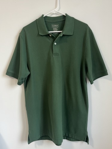 LL Bean Men's Polo Shirt Forest Green Size Medium