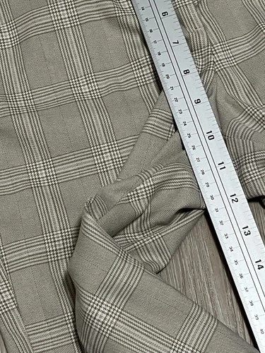 H&M Beige Plaid Trousers Straight Slim Leg Pants - photo 4