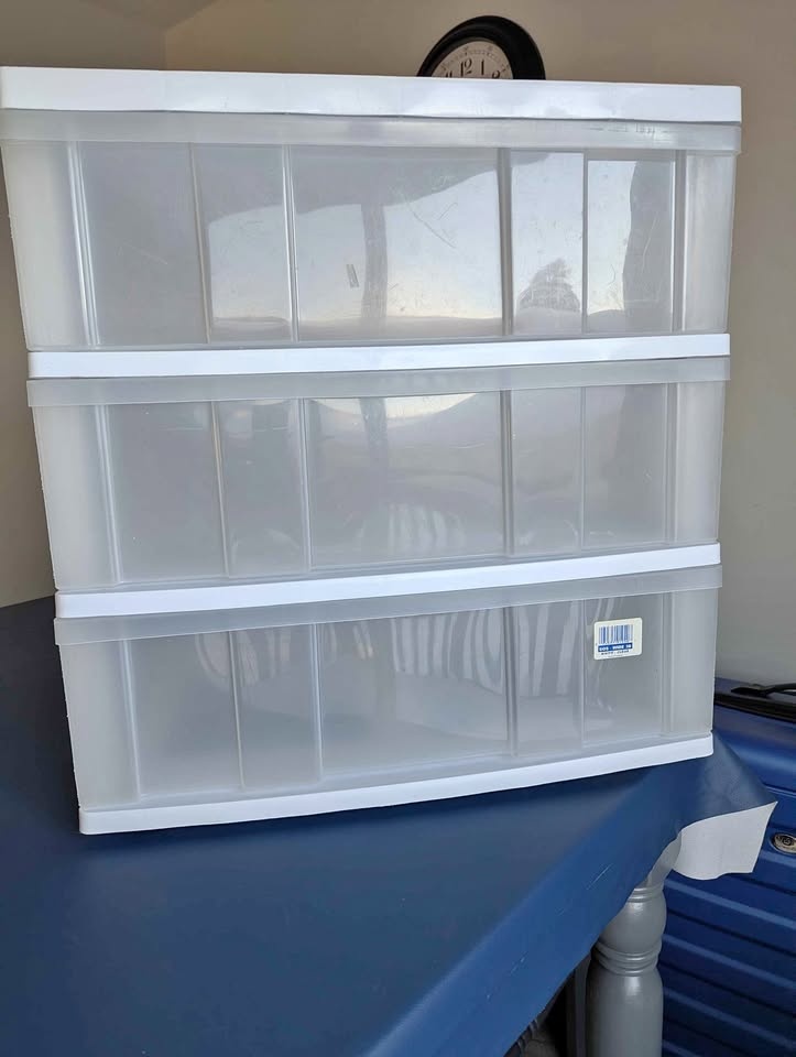 Large Plastic 3-Drawer Storage Tower