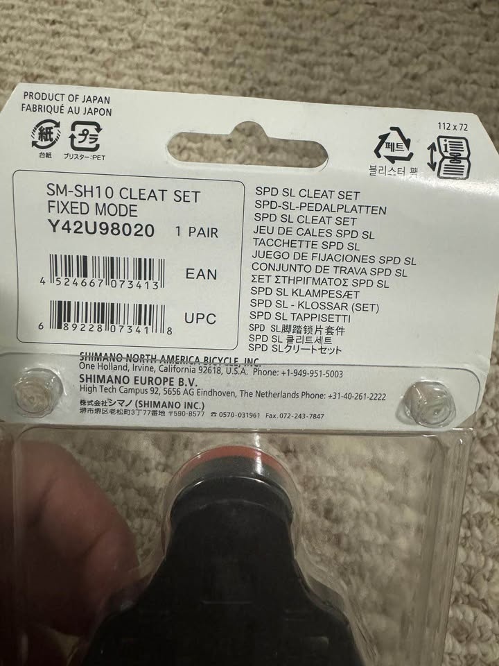 SHIMANO SM-SH10 SPD-SL Bicycle Cleat Set 0 Degree Float - photo 4