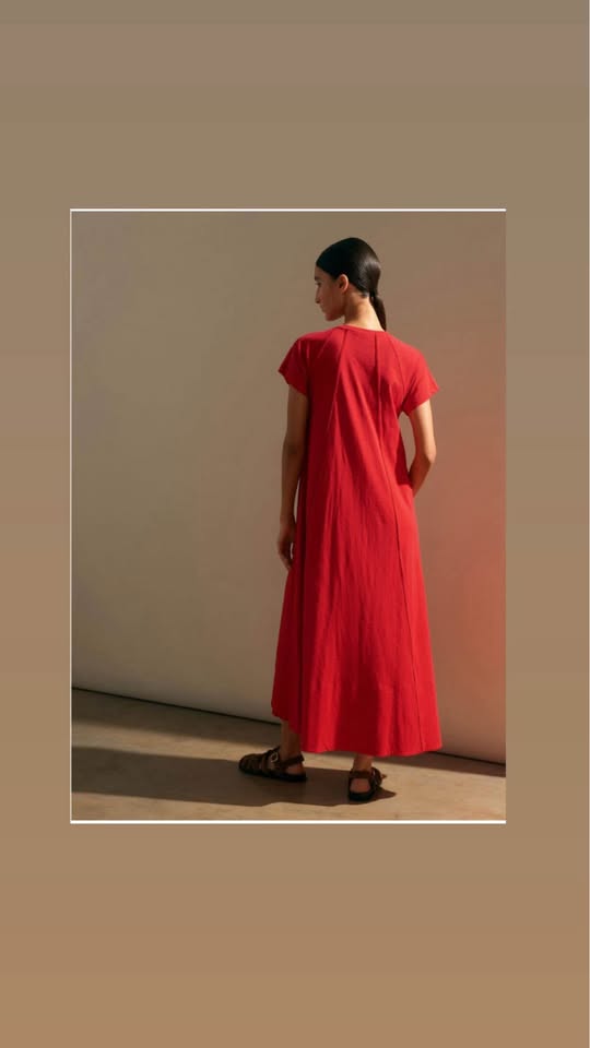 ME+EM Crew Neck Long Red Maxi Dress Size Large NEW - photo 3