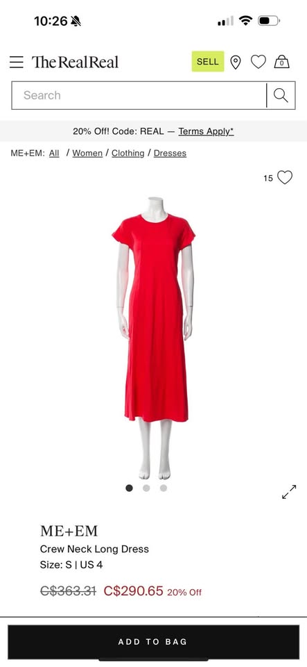 ME+EM Crew Neck Long Red Maxi Dress Size Large NEW - photo 4
