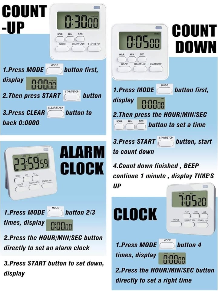 Multi-Function Digital Kitchen Cooking Timer - 2Pk - photo 4