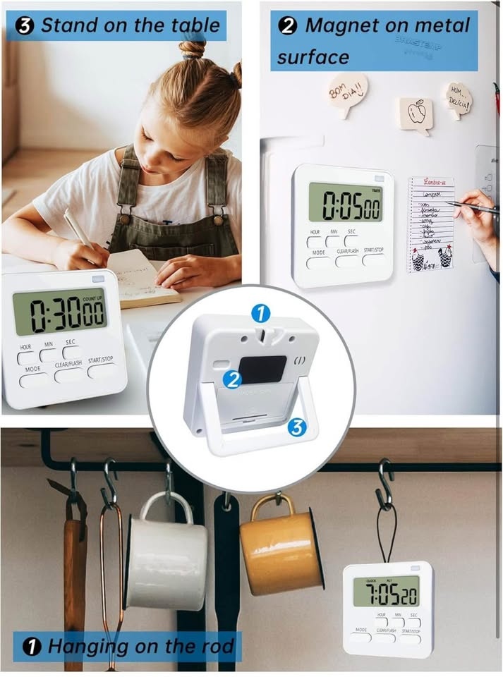 Multi-Function Digital Kitchen Cooking Timer - 2Pk - photo 5