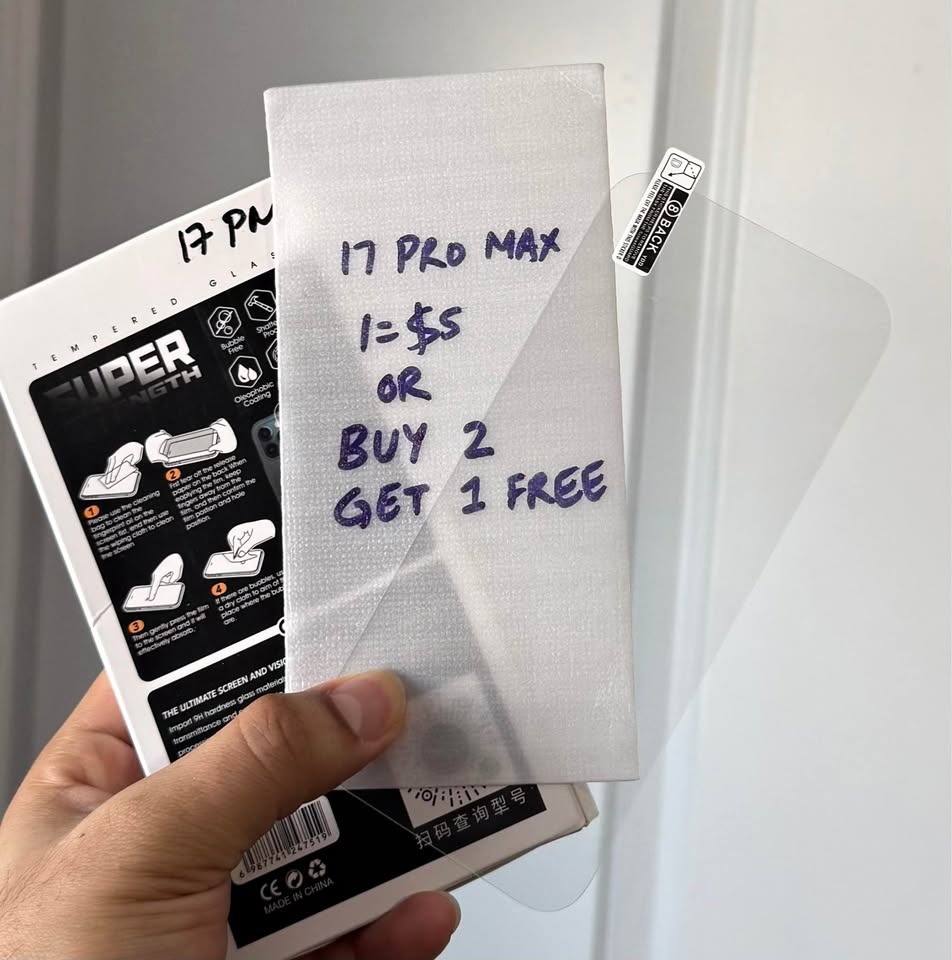 iPhone 17 PRO MAX Tempered Glass Screen Protector