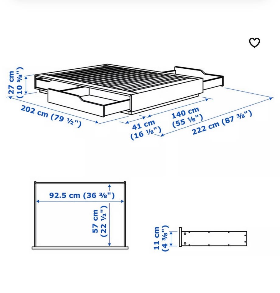 IKEA DOUBLE/FULL BED FRAME + mattress - photo 2