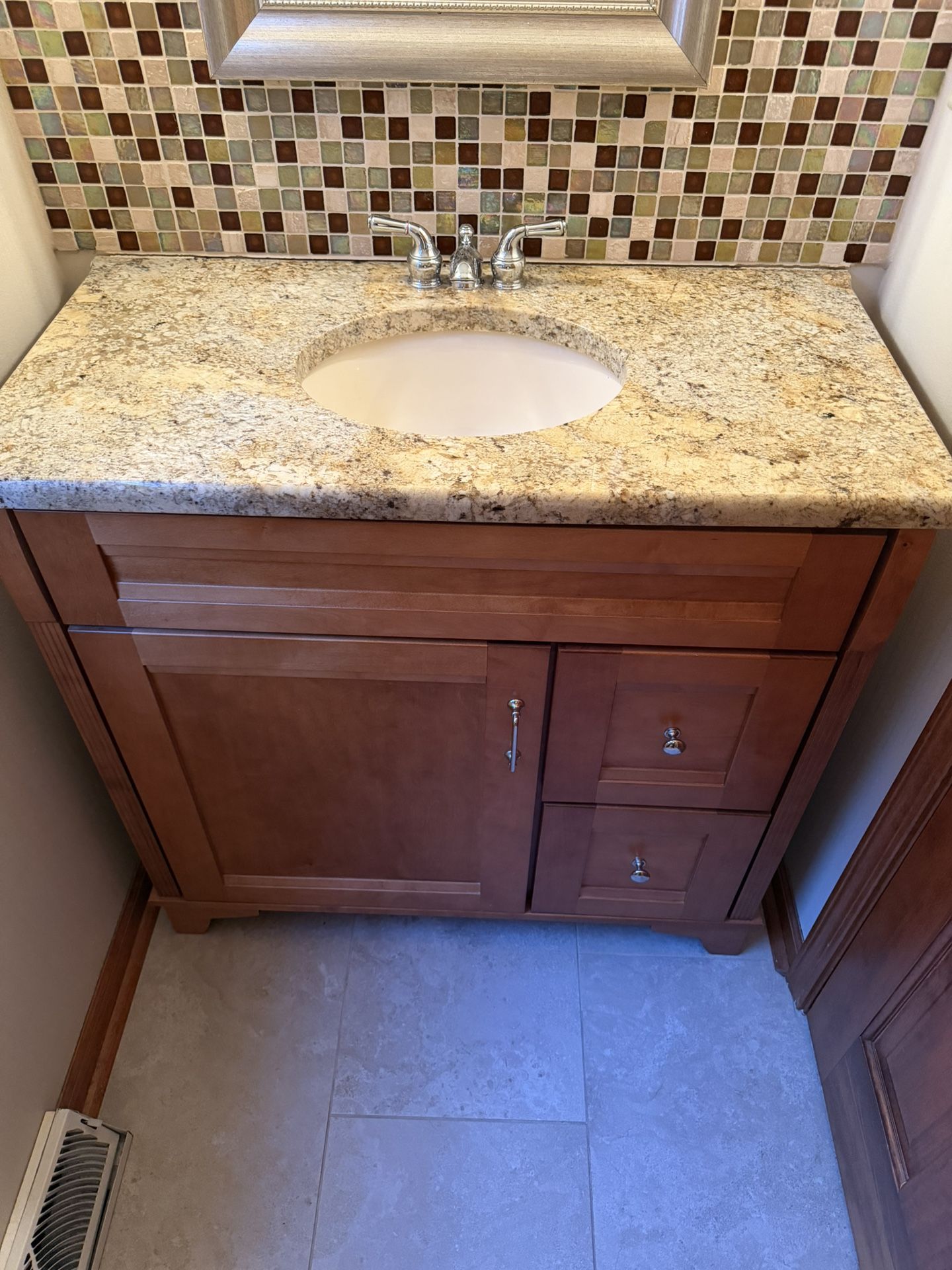 Bathroom Vanity, Mirror, and Lights