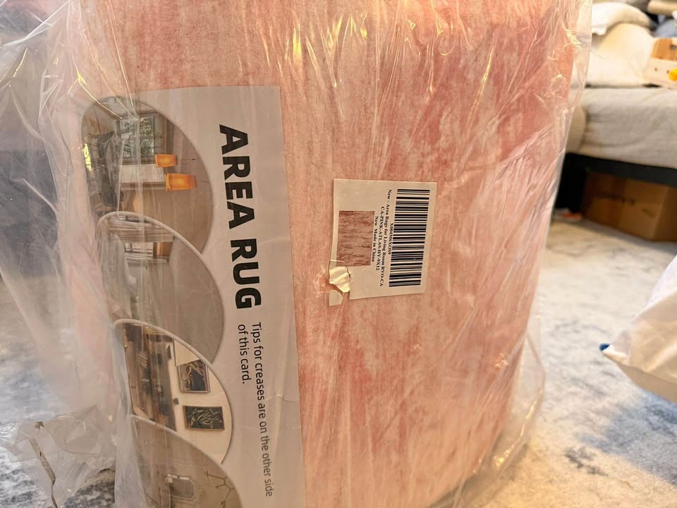 PINK MARBLE AREA RUG 9x12