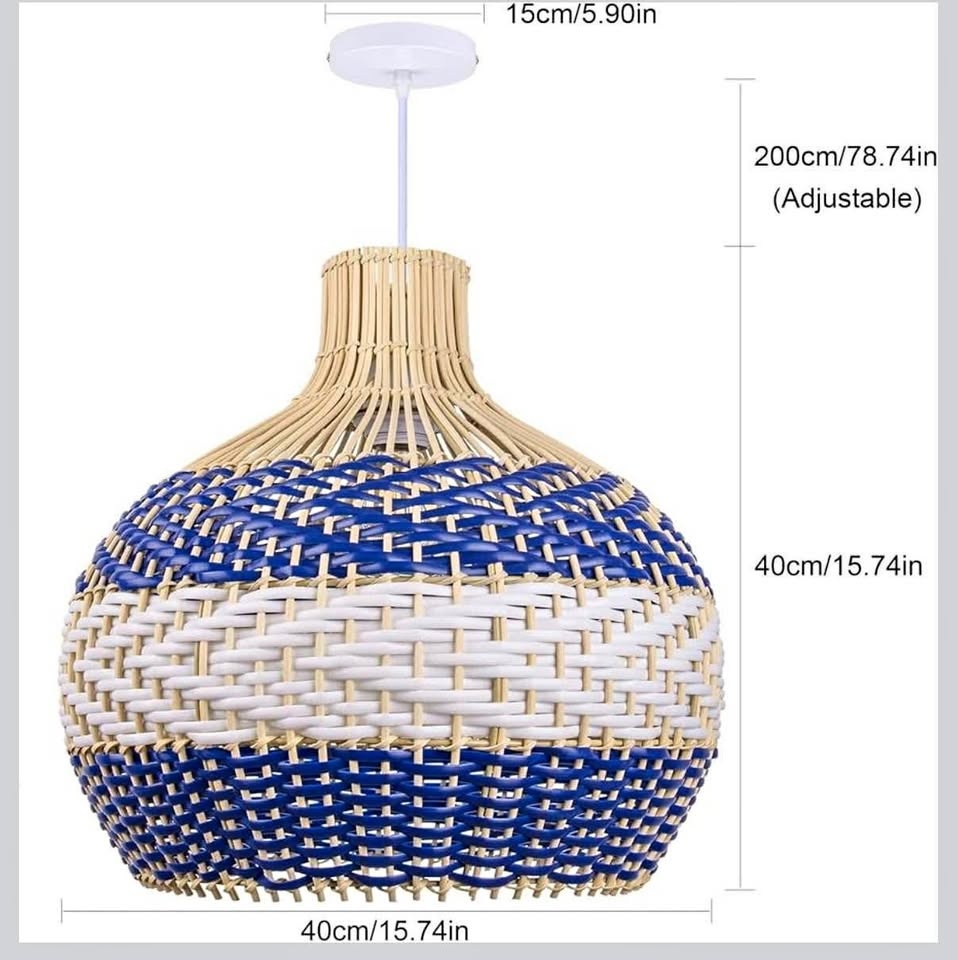 Boho Rattan Chandelier Pendant Light Fixture