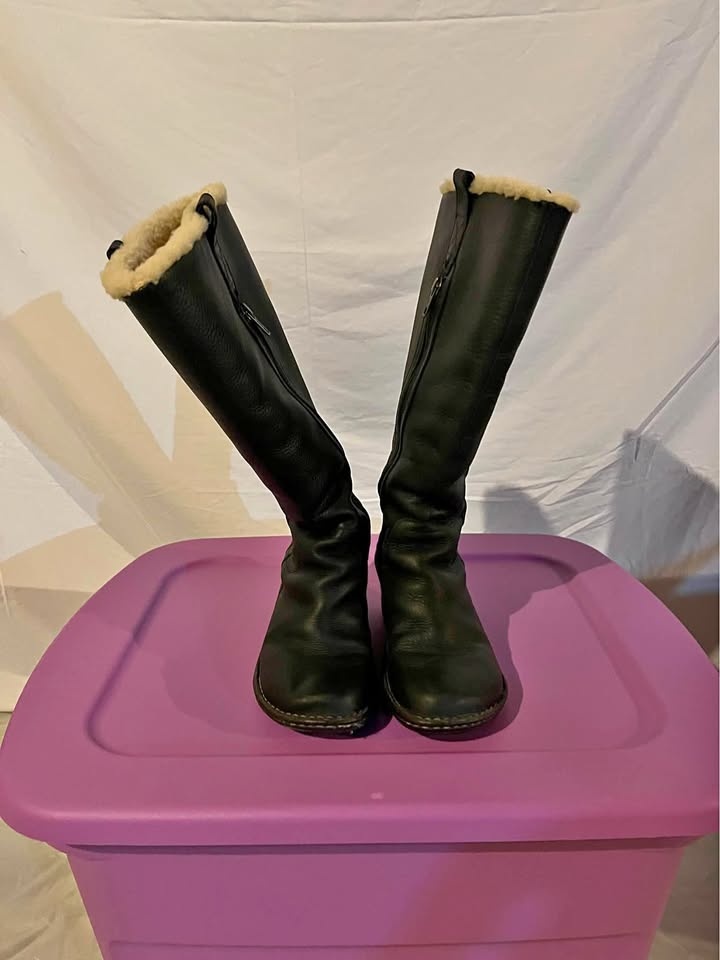Ugg Hartley Shearling Lined Wedge Winter Boots - Black
