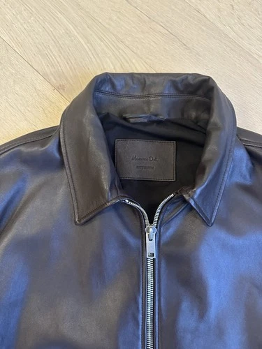 MASSIMO DUTTI Leather Brown Jacket Men’s Size XL - photo 2