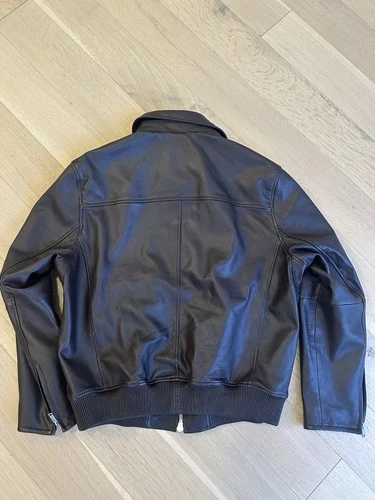 MASSIMO DUTTI Leather Brown Jacket Men’s Size XL - photo 4