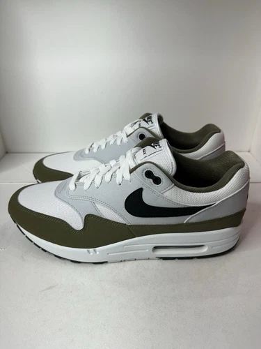 Nike Air Max 1 White/ Black/ Medium Olive Men’s Size 13