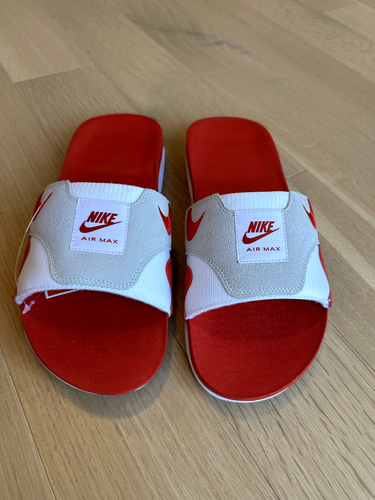 Nike Air Max 1 Slide WHITE/UNIVERSITY RED-BLACK Size 13 - photo 2