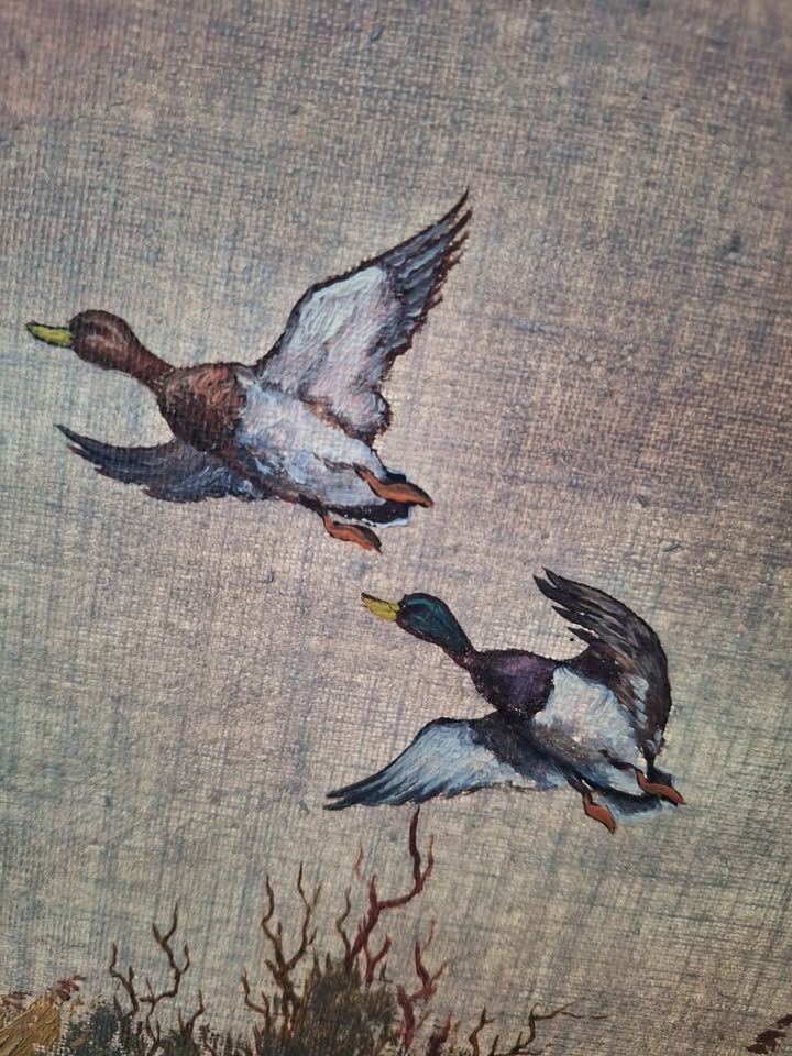 Mallards Flying Over Swamp Oil Painting - photo 3