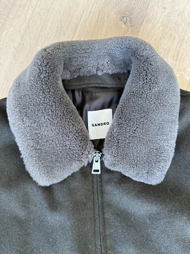 Sandro Aviator Wool Jacket Men’s Size XL Green - photo 2