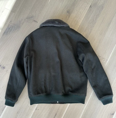 Sandro Aviator Wool Jacket Men’s Size XL Green - photo 4