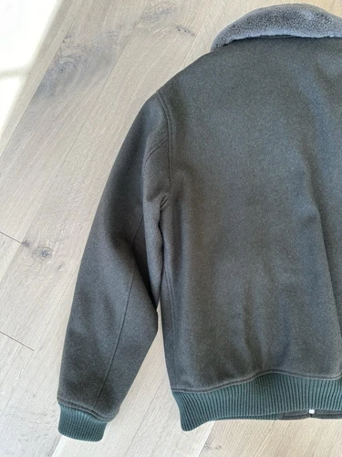 Sandro Aviator Wool Jacket Men’s Size XL Green - photo 5