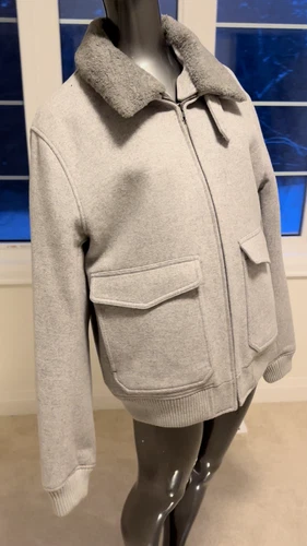 Suit Supply Bomber Wool Jacket Men's Size XL Grey - photo 2