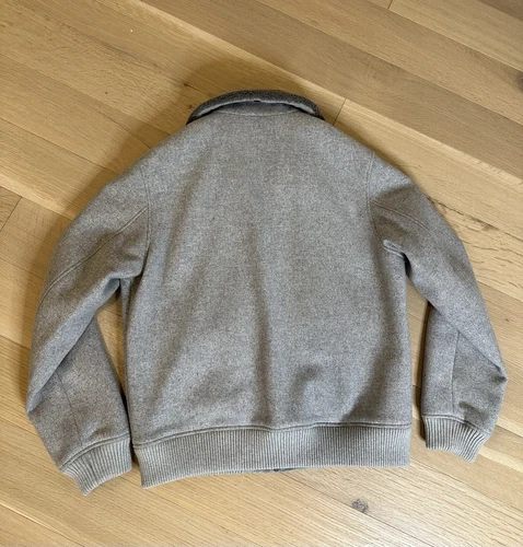 Suit Supply Bomber Wool Jacket Men's Size XL Grey - photo 3