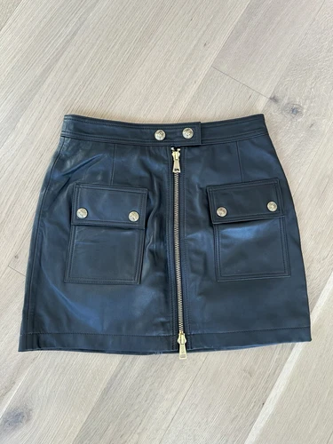 Versace Jeans Couture Leather Skirt Black