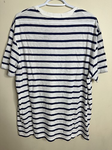 Men's Polo Ralph Lauren Short Sleeve Shirt XL White/Blue Stripe - photo 3