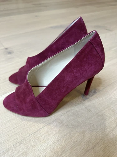 Vince Camuto Peep Toe Heels Burgundy Suede Women’s Size 6.5M