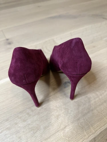 Vince Camuto Peep Toe Heels Burgundy Suede Women’s Size 6.5M - photo 4