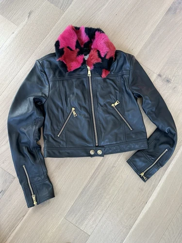 Versace Jeans Couture Leather Jacket Women's Size 40