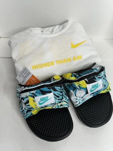 Nike Slides Benassi JDI Fanny Pack Print Sz 14 + Nike Tank XL