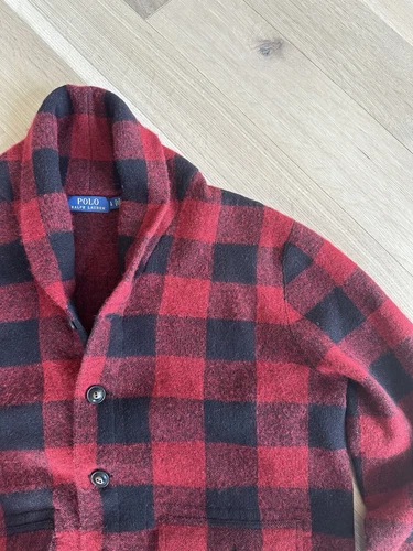 Polo Ralph Lauren Plaid Cardigan (Blue Label) Red/Black Size Lar