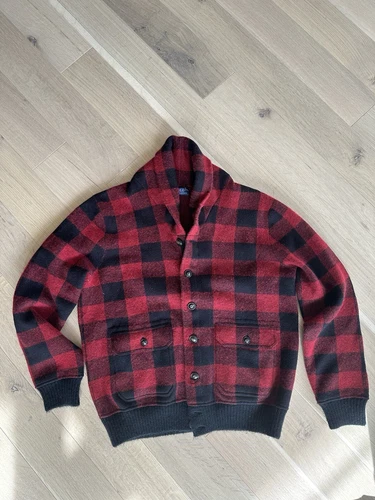 Polo Ralph Lauren Plaid Cardigan (Blue Label) Red/Black Size Lar - photo 2