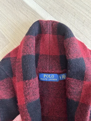 Polo Ralph Lauren Plaid Cardigan (Blue Label) Red/Black Size Lar - photo 4