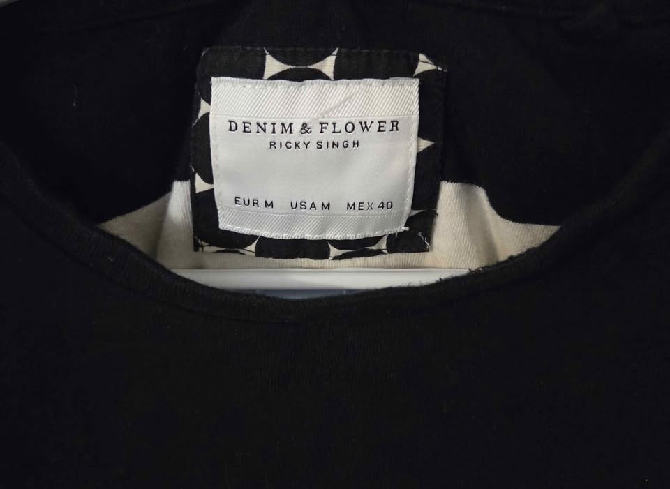 Denim & Flower Ricky Singh Black & White Stripe Tee - Mens M - photo 2