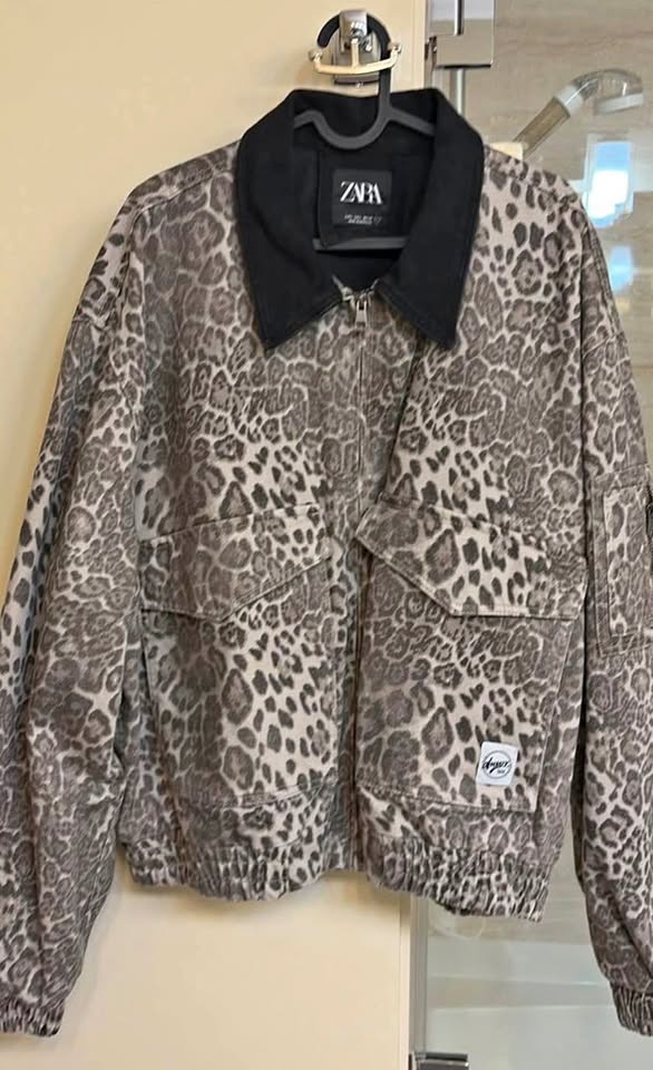 Zara Leopard Print Workwear Jacket - Size L